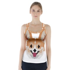 Cardigan Corgi Face Racer Back Sports Top by wagnerps