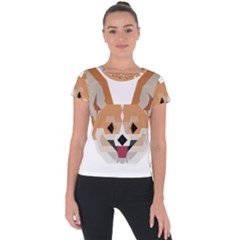 Cardigan Corgi Face Short Sleeve Sports Top  by wagnerps