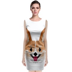 Cardigan Corgi Face Sleeveless Velvet Midi Dress by wagnerps