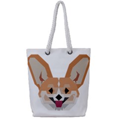Cardigan Corgi Face Full Print Rope Handle Tote (small) by wagnerps