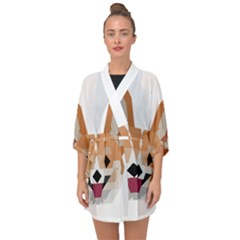 Cardigan Corgi Face Half Sleeve Chiffon Kimono by wagnerps