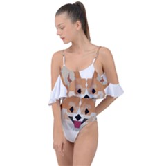 Cardigan Corgi Face Drape Piece Swimsuit by wagnerps