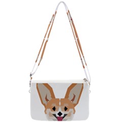 Cardigan Corgi Face Double Gusset Crossbody Bag by wagnerps