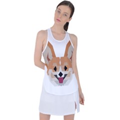 Cardigan Corgi Face Racer Back Mesh Tank Top by wagnerps