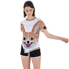 Cardigan Corgi Face Asymmetrical Short Sleeve Sports Tee by wagnerps