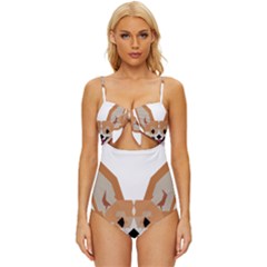 Cardigan Corgi Face Knot Front One-piece Swimsuit by wagnerps