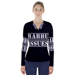 Babbu Issues - Italian Daddy Issues V-neck Long Sleeve Top by ConteMonfrey