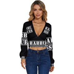 Babbu Issues - Italian Daddy Issues Long Sleeve Deep-v Velour Top by ConteMonfrey