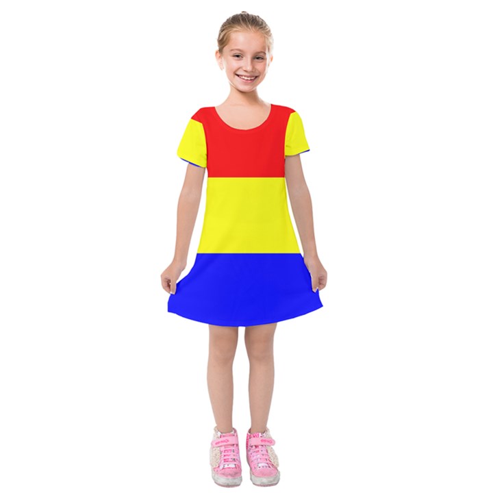 Budapest Flag Kids  Short Sleeve Velvet Dress