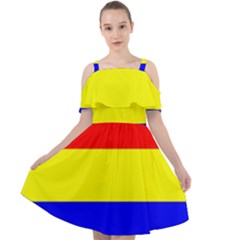 Budapest Flag Cut Out Shoulders Chiffon Dress by tony4urban