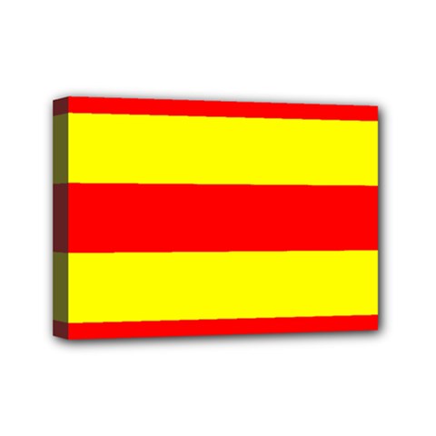 Aust Agder Flag Mini Canvas 7  X 5  (stretched) by tony4urban