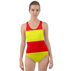 Aust Agder Flag Cut-out Back One Piece Swimsuit by tony4urban