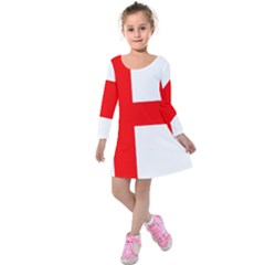 Bologna Flag Kids  Long Sleeve Velvet Dress