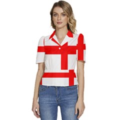 Bologna Flag Puffed Short Sleeve Button Up Jacket