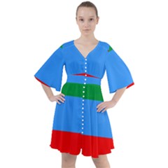 Dagestan Flag Boho Button Up Dress by tony4urban