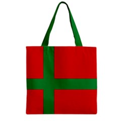 Bornholm Denmark Flag Zipper Grocery Tote Bag by tony4urban