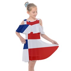 Banskobystricky Flag Kids  Shoulder Cutout Chiffon Dress by tony4urban