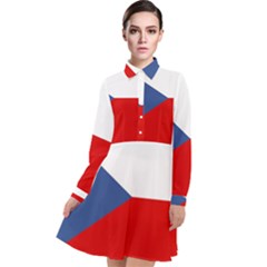 Czech Republic Long Sleeve Chiffon Shirt Dress