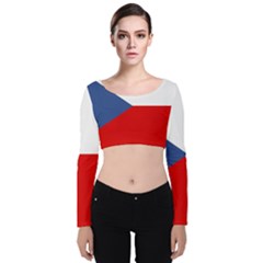 Czech Republic Velvet Long Sleeve Crop Top by tony4urban