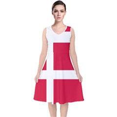 Denmark V-neck Midi Sleeveless Dress 