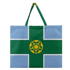 Derbyshire Flag Zipper Large Tote Bag by tony4urban