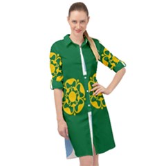 Derbyshire Flag Long Sleeve Mini Shirt Dress by tony4urban