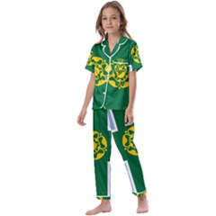 Derbyshire Flag Kids  Satin Short Sleeve Pajamas Set by tony4urban