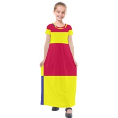 Kosicky Flag Kids  Short Sleeve Maxi Dress by tony4urban