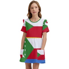 Comoros Kids  Frilly Sleeves Pocket Dress by tony4urban