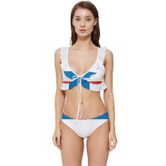 Crimea Flag Low Cut Ruffle Edge Bikini Set by tony4urban