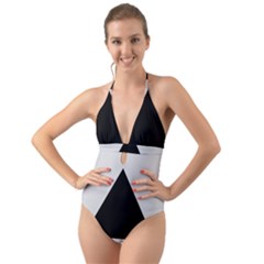 Magnitogorsk City Flag Halter Cut-out One Piece Swimsuit by tony4urban