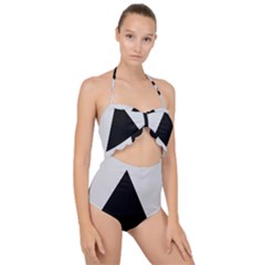 Magnitogorsk City Flag Scallop Top Cut Out Swimsuit