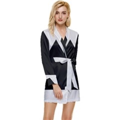 Magnitogorsk City Flag Long Sleeve Satin Robe by tony4urban