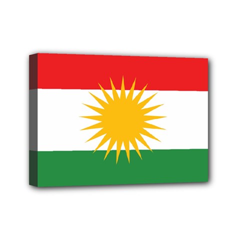 Kurdistan Flag Mini Canvas 7  X 5  (stretched) by tony4urban