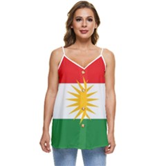 Kurdistan Flag Casual Spaghetti Strap Chiffon Top by tony4urban