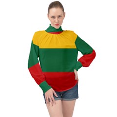 Lithuania High Neck Long Sleeve Chiffon Top by tony4urban