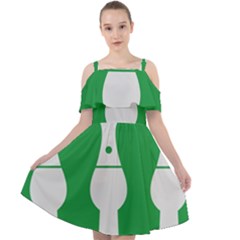 Hedmark Flag Cut Out Shoulders Chiffon Dress