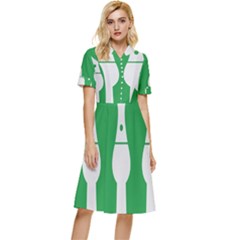 Hedmark Flag Button Top Knee Length Dress