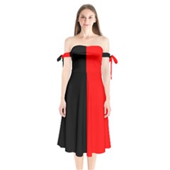 Namur Flag Shoulder Tie Bardot Midi Dress