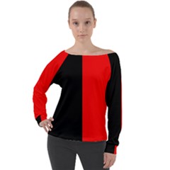 Namur Flag Off Shoulder Long Sleeve Velour Top