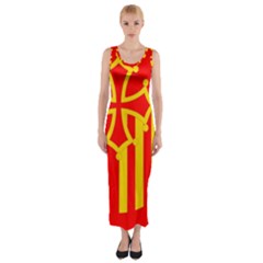 Languedoc Roussillon Flag Fitted Maxi Dress