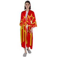Languedoc Roussillon Flag Maxi Satin Kimono by tony4urban