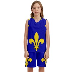 Ile De France Flag Kids  Basketball Mesh Set by tony4urban