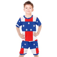 Netherlands Antilles Kids  Tee And Shorts Set by tony4urban