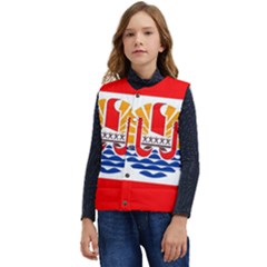 French Polynesia Kid s Short Button Up Puffer Vest	 by tony4urban