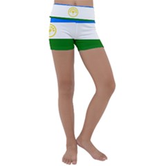 Bashkortostan Flag Kids  Lightweight Velour Yoga Shorts by tony4urban