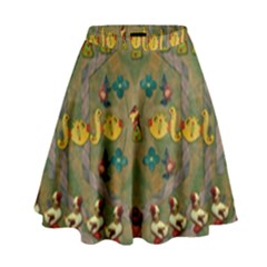 Fishes Admires All Freedom In The World And Feelings Of Security High Waist Skirt by pepitasart