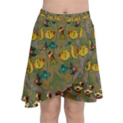 Fishes Admires All Freedom In The World And Feelings Of Security Chiffon Wrap Front Skirt by pepitasart