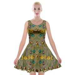 Fishes Admires All Freedom In The World And Feelings Of Security Velvet Skater Dress by pepitasart