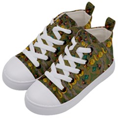 Fishes Admires All Freedom In The World And Feelings Of Security Kids  Mid-top Canvas Sneakers by pepitasart